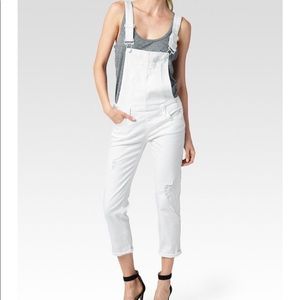 Euc Paige RARE Sierra white denim overalls 29